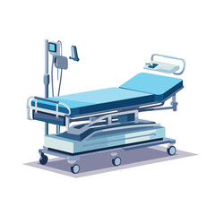 Empty Bed On Hospital Ward vector realistic