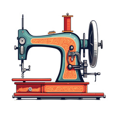 hand drawn sewing machine illustration design