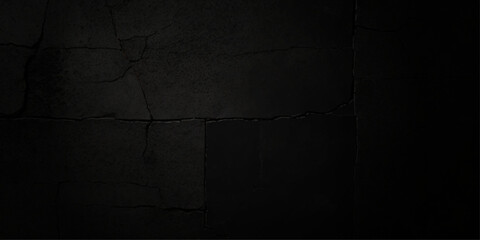 abstract black background blank concrete wall grunge stucco cracked texture.