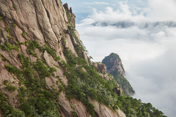 The picturesque granite peaks of Huangshan in Anhui Province, China