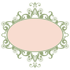green vintage frame Suitable for greeting cards Wedding invitation cards, food menus, royal cards