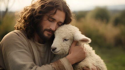 Jesus Christ with a lamb