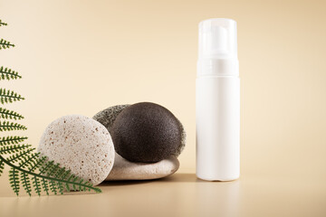 Konjac facial sponge and foam for washing, skincare essentials for a refreshing and clean face