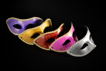 Carnival masks, a Venetian-style masquerade piece, theatrical performance