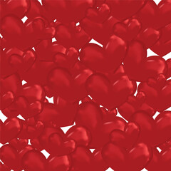 Valentine's day on pink background with hearts. Vector illustration