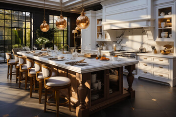 Fototapeta na wymiar gorgeous kitchen interiors with a luxurious feel, beautiful kitchen interior design in luxury style