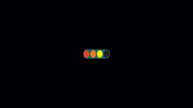Loading video with Alpha channel created with four different color circle in a rounded ractangle