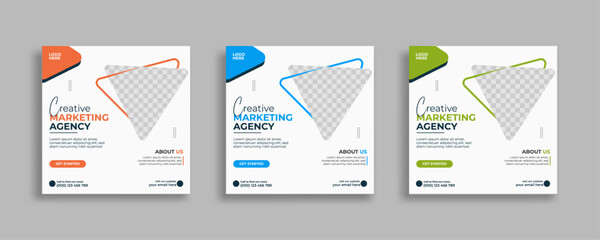 Trendy Editable Professional square creative business digital marketing agency and creative social media post template design or Promotion Corporate advertising Web Banner Ads