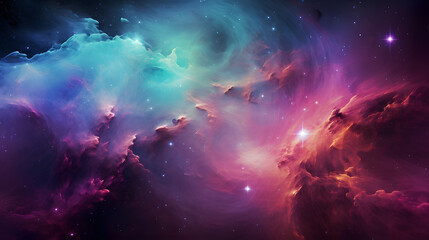 Fototapeta premium Stunning desktop wallpaper with galaxy view and vibrant nebulae