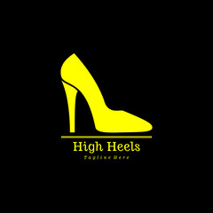 Logo design in the shape of a high heel shoe, suitable for fashion brands, models and shops