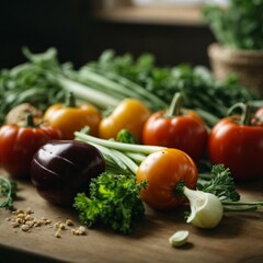 fresh vegetables and herbs