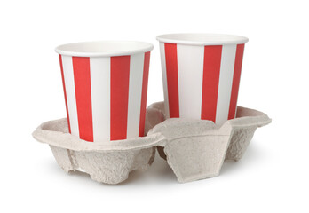 Paper pulp carrier with two paper cups