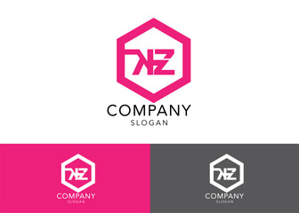 modern minimalist KZ letter logo design