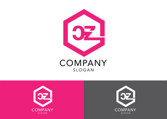 modern minimalist CZ letter logo design - obrazy, fototapety, plakaty