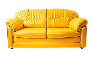 yellow leather sofa isolated on a transparent background