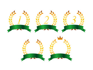 月桂樹とリボンのイラスト