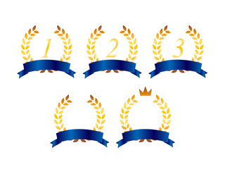 月桂樹とリボンのイラスト