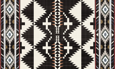 Pendleton spider rock. Navajo tribal vector seamless pattern. Native American ornament. Ethnic South Western decor style. Boho geometric ornament. Vector seamless pattern. Mexican blanket, rug. Woven  - obrazy, fototapety, plakaty