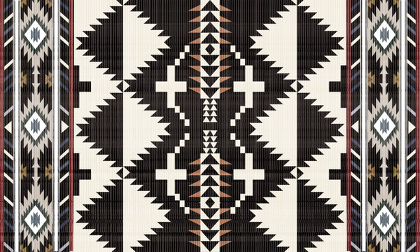 Pendleton spider rock. Navajo tribal vector seamless pattern. Native American ornament. Ethnic South Western decor style. Boho geometric ornament. Vector seamless pattern. Mexican blanket, rug. Woven 