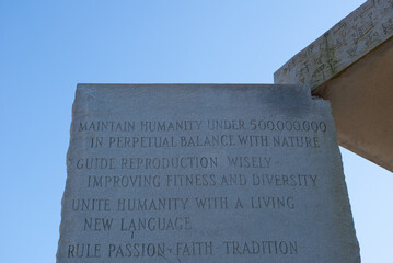 Georgia Guidestones beginning of English block