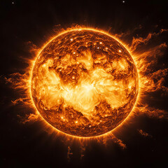 Solar activity, sun close-up.