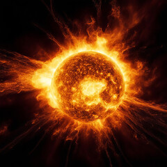 Fototapeta premium Solar activity, sun close-up.