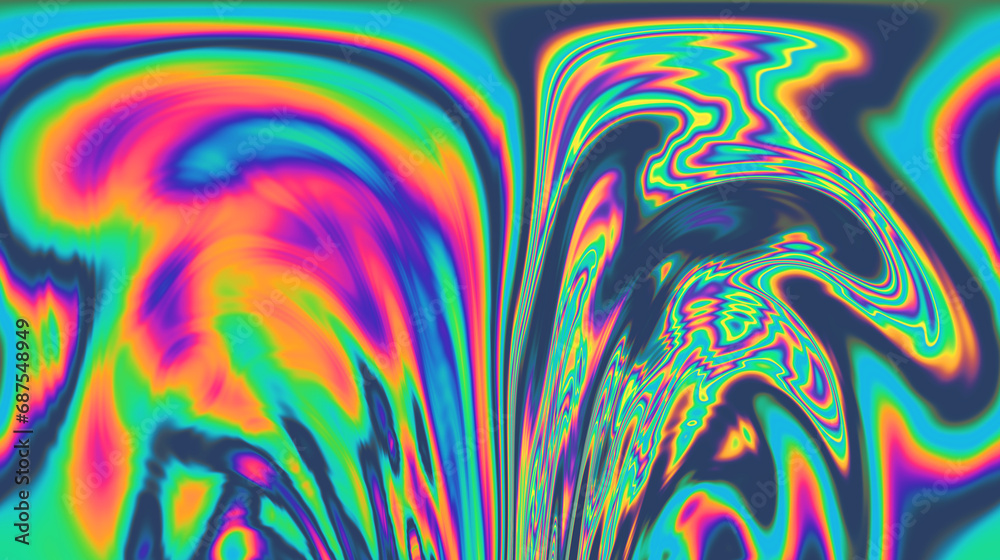 Poster 
A vivid and mesmerizing scene filled with neon-toned glitched patterns, elevated by an enchanting polarization effect, creating a vibrant and trippy backdrop.