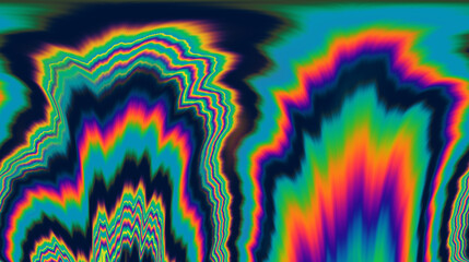 Dynamic neon polarized divots create a mesmerizing and vibrant background. Abstract psychedelic background.