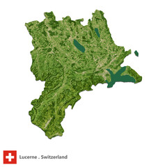 Lucerne, Canton of Switzerland Topographic Map (EPS)