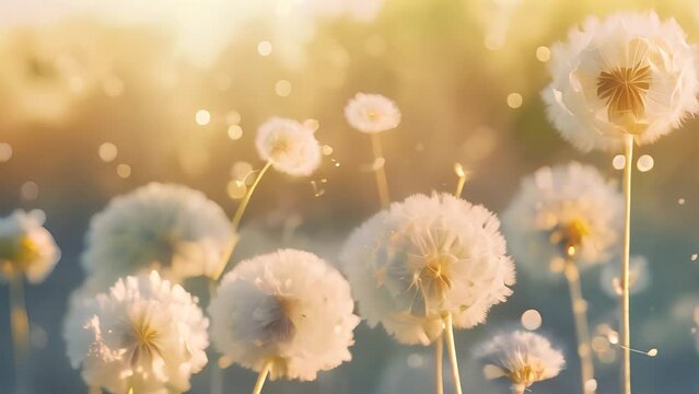 closeup abstract blurred nature background dandelion