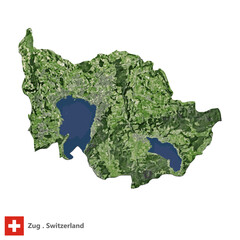 Zug, Canton of Switzerland Topographic Map (EPS)