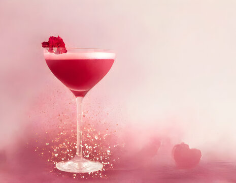 Cocktail in valentine's day