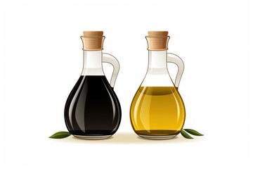 Olive oil and balsamic vinegar icon on white background