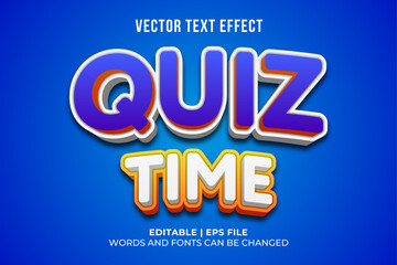 Obraz premium Editable quiz time text effect