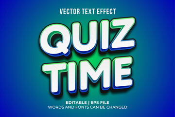 Fototapeta premium Editable quiz time text effect