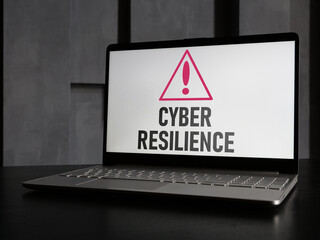 Cyber resilience is shown using the text and picture of attention icon