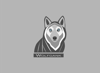 Wolf head cartoon Vector illustration. wolf head clip art element. 