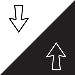 Down up arrow icon vector. Scroll down up icon sign symbol in trendy flat style. Move down up vector icon illustration isolated on white and black background