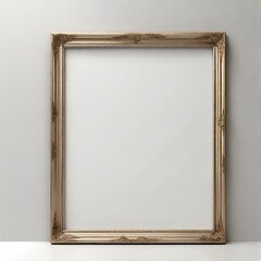 wooden old antique gold frame over white gold border vintage.