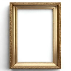 wooden old antique gold frame over white gold border vintage.