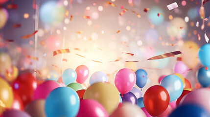 background for celebration with balloons 