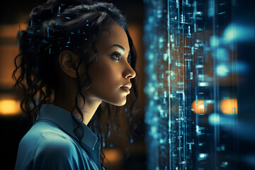 Cyber security and data protection, cybersecurity technology. Biometric concept