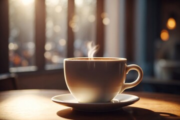 Obraz premium Enjoying a natural light filled cup of coffee. ai generative