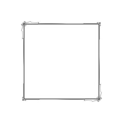 Abstract Black Simple Line Square With Leaf Leaves Frame Flowers Doodle Outline Element Vector Design Style Sketch Isolated Illustration For Wedding And Banner