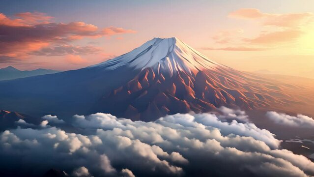 Beautiful Mount Fuji scenery, Japan travel concept.