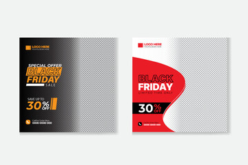 Black friday super sale social media post template