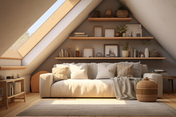 Sitting area in the attic of the house