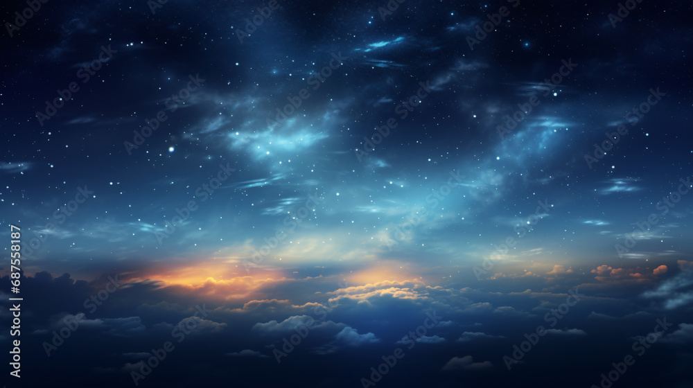 Wall mural sky background at night with bright stars the image of the dark sky filled with stars is beautiful a