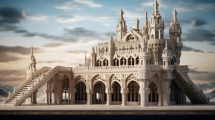 Obraz premium A surreal chess set with abstract geometric pieces