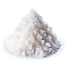 Rock salt crystals isolated on white background